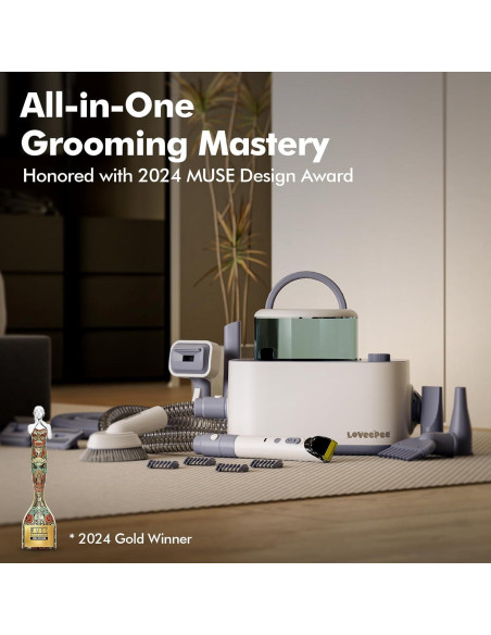 Kit de Aspiradora y Secador para Perros Loveepee 9-en-1 21KPa