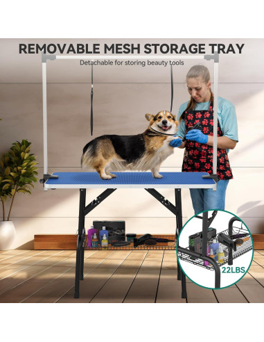 Mesa de Aseo para Perros YITAHOME 106.68 cm Azul Plegable