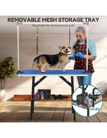 Mesa de Aseo para Perros YITAHOME 106.68 cm Azul Plegable