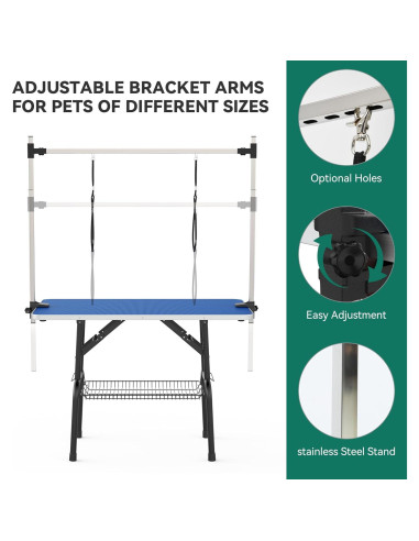 Mesa de Aseo para Perros YITAHOME 106.68 cm Azul Plegable