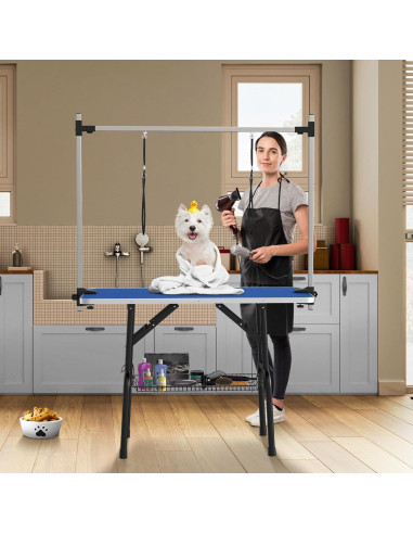 Mesa de Aseo para Perros YITAHOME 106.68 cm Azul Plegable