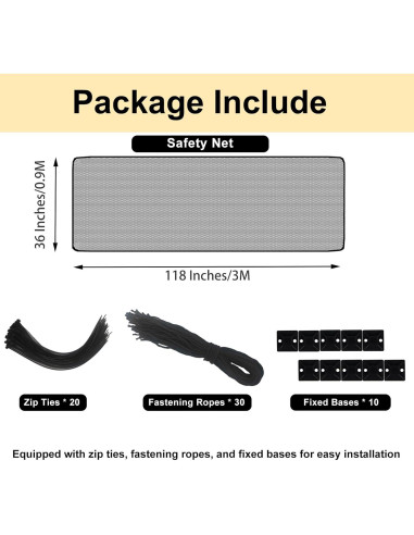 Red de Seguridad para Balcón 0.9m x 3m Sunjoy Castle