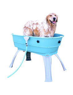 Baño Elevado para Mascotas Booster Bath Grande Verde Azulado