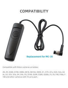 Cable de liberación del obturador Keabroir SRC-NMC30 para Nikon 2