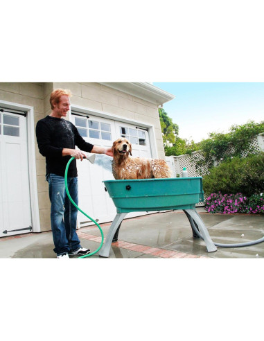Baño Elevado para Mascotas Booster Bath Grande Verde Azulado