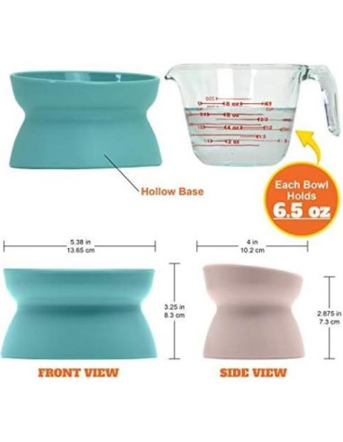 Tazones Elevados para Gatos Kitty City - Paquete de 2 Modernos