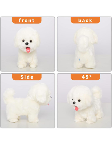 Perro Robot Interactivo de Peluche CU-MATE2 - Maltés 25.4cm
