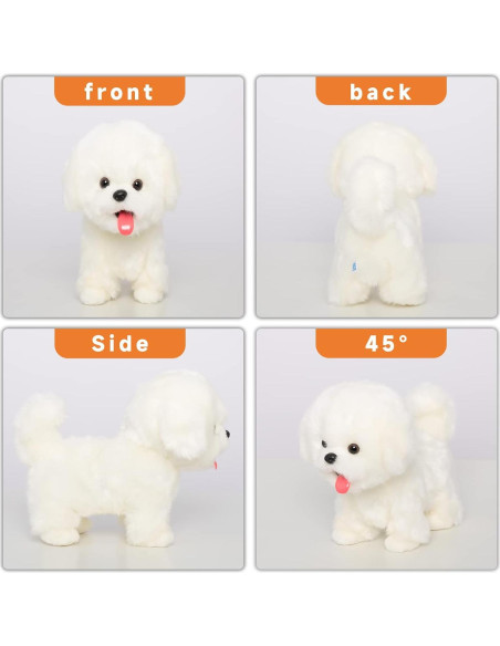 Perro Robot Interactivo de Peluche CU-MATE2 - Maltés 25.4cm