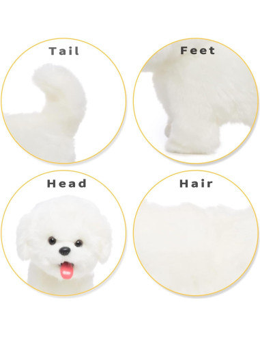 Perro Robot Interactivo de Peluche CU-MATE2 - Maltés 25.4cm