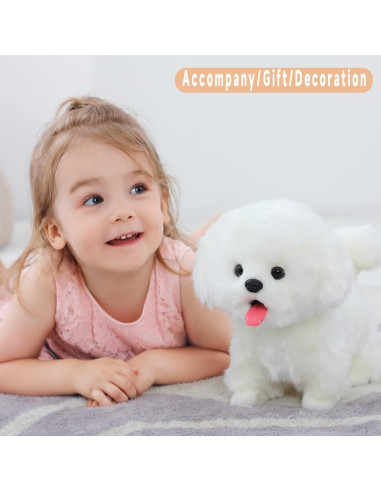 Perro Robot Interactivo de Peluche CU-MATE2 - Maltés 25.4cm