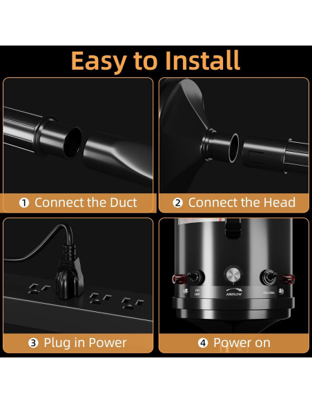 Secador Profesional para Mascotas COTUBLR Negro 4 Boquillas