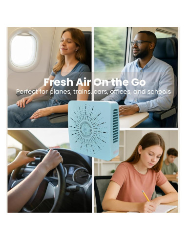 Purificador de Aire Portátil 4 en 1 HEPA USB-C - Azul Nebuloso