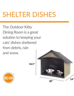 Comedor K&H para Gatos al Aire Libre 35.56x50.8cm Oliva 2