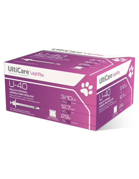 Jeringas de Insulina U-40 UltiCare 3/10cc 100 unidades