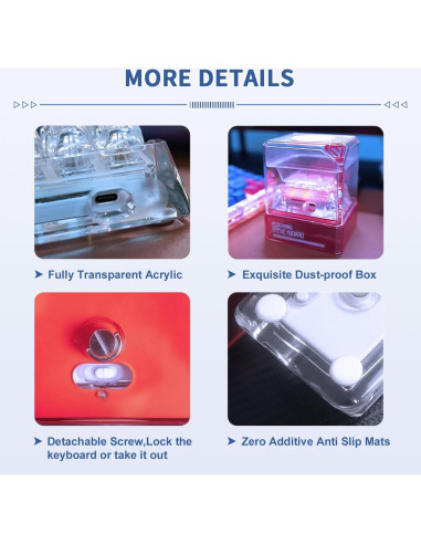 Teclado de Juego ATTACK SHARK B6 Inalámbrico RGB 6 Teclas