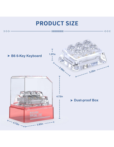 Teclado de Juego ATTACK SHARK B6 Inalámbrico RGB 6 Teclas Teclado de Juego ATTACK SHARK B6 Inalámbrico RGB 6 Teclas