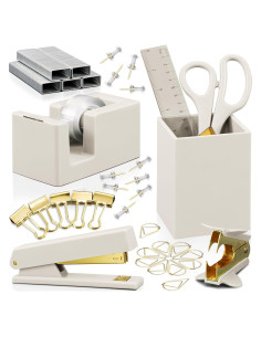 Juego de Accesorios de Escritorio KIBAGA Beige - Organizador Completo