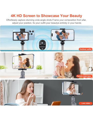 Monitor Portátil Selfie AHXJKA 4" 4K 60fps Inalámbrico