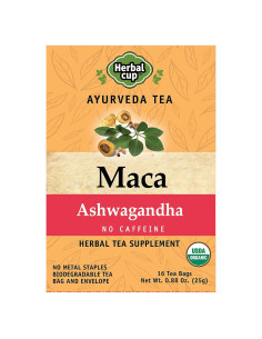 Té Herbal Cup Maca y Ashwagandha Orgánico Sin Cafeína 16 Bolsitas