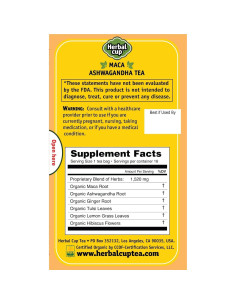 Té Herbal Cup Maca y Ashwagandha Orgánico Sin Cafeína 16 Bolsitas 2