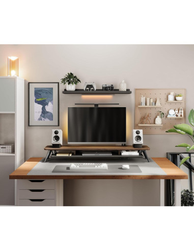 Soporte Doble para Monitor Fenge 108 cm con Organizador y Gestión de Cables