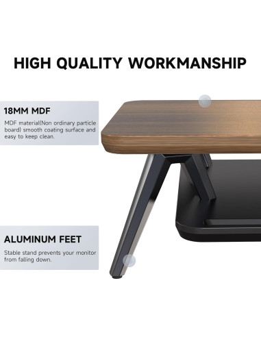 Soporte Doble para Monitor Fenge 108 cm con Organizador y Gestión de Cables
