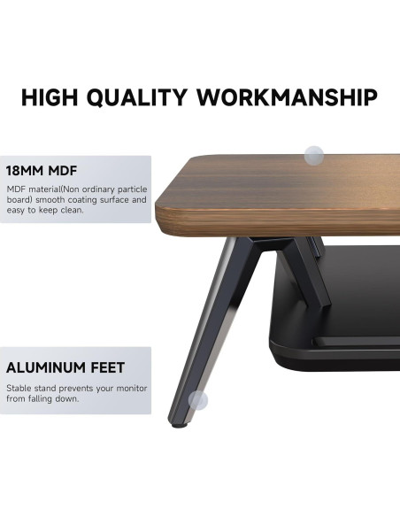 Soporte Doble para Monitor Fenge 108 cm con Organizador y Gestión de Cables