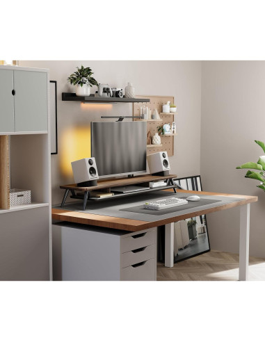 Soporte Doble para Monitor Fenge 108 cm con Organizador y Gestión de Cables