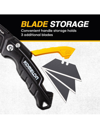 Cuchillo de Utilidad Plegable Komelon UDF-N6 con 4 Cuchillas