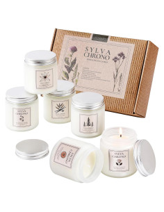 Juego de 6 Velas Aromáticas de Cera de Soja Sylva Chrono