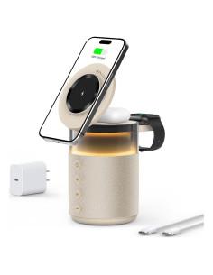 Estación de Carga Inalámbrica 5-en-1 BLKE Max con Altavoz y Luz