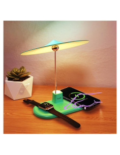 Lámpara de Mesa BUDI WL-4800W Táctil con Cargador Inalámbrico 20W