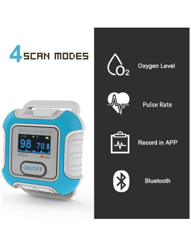 Oxímetro de Pulso Bluetooth Pepultech 2000A para Adultos