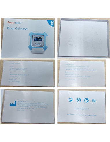 Oxímetro de Pulso Bluetooth Pepultech 2000A para Adultos