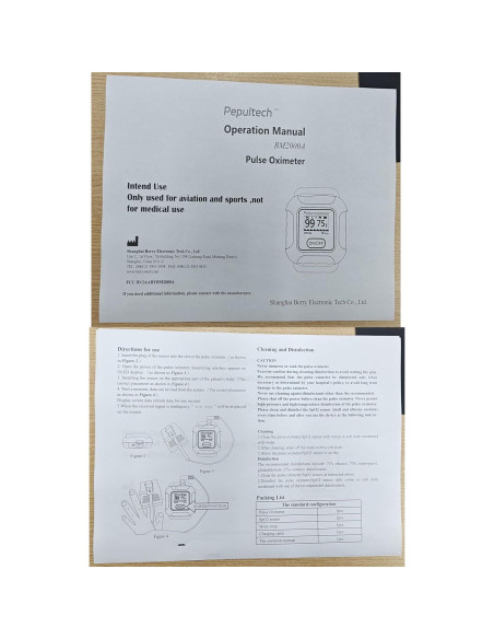 Oxímetro de Pulso Bluetooth Pepultech 2000A para Adultos