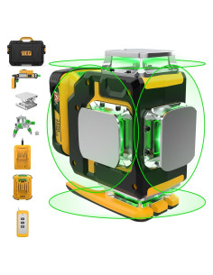 Nivel Láser 360 Autonivelante DEGLASERS Verde 12V con Control Remoto
