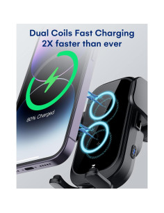 Cargador Inalámbrico para Auto ZeeHoo DUOXX 15W Doble Bobina 2