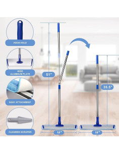 Mopa Profesional Bryquelin de Microfibra 45.7 cm con Mango Ajustable 2