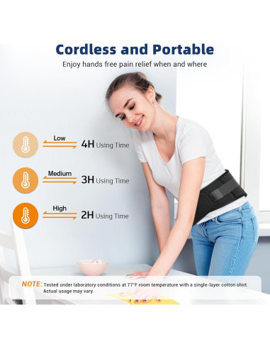 Almohadilla Térmica Inalámbrica Comfytemp 132 cm Soporte Lumbar