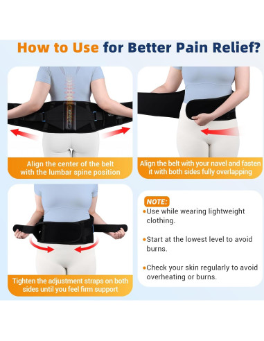 Almohadilla Térmica Inalámbrica Comfytemp 132 cm Soporte Lumbar