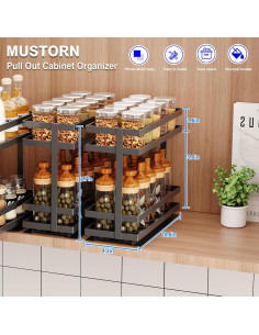 Organizador de Especias Extraíble Mustorn 2 Niveles Negro 2