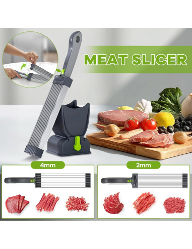 Cortadora de Carne Manual NIOSAV con Cuchillas 2MM/4MM