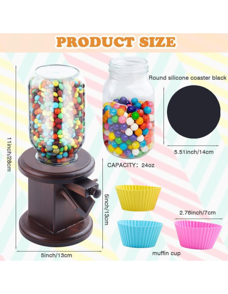 Dispensador de Dulces de Madera Wunzkii 1.89L Rectangular