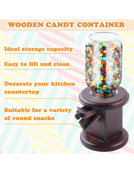Dispensador de Dulces de Madera Wunzkii 1.89L Rectangular