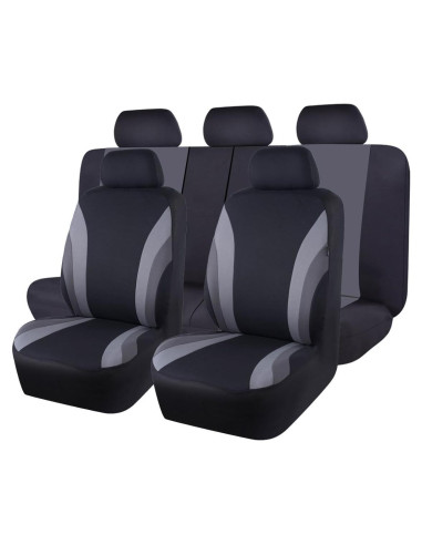 Cubiertas de Asiento de Coche CAR PASS 11PCS Universal Negro y Gris