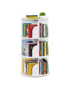 Torre de Estantería Rotativa SpaceAid 3 Niveles 96 cm Blanco