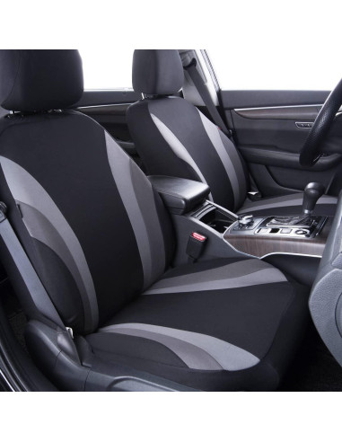 Cubiertas de Asiento de Coche CAR PASS 11PCS Universal Negro y Gris