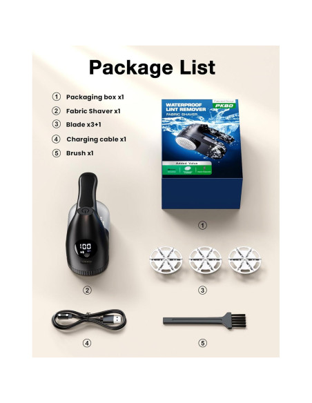 Afeitadora de tela eléctrica PKBD impermeable IPX6 con 3 cuchillas