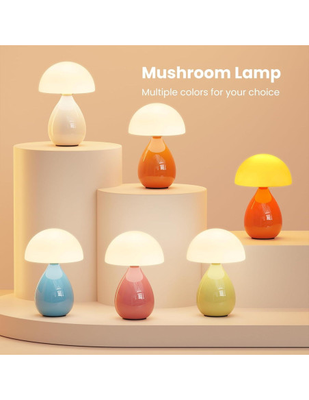 Lámpara de Hongo VanBoLon LED Regulable Blanca y Naranja