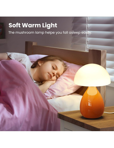 Lámpara de Hongo VanBoLon LED Regulable Blanca y Naranja